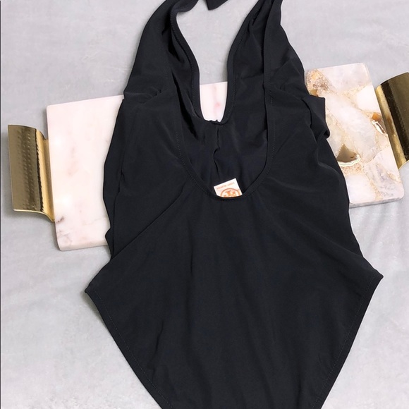 COPY - TORY BURCH HALTER TIE FRONT ONE PIECE SWIMSUIT XS - Picture 4 of 6